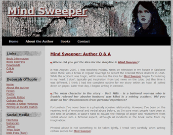 MIND SWEEPER website. Click on image to view larger size in a new window.
