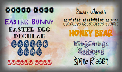 Easter Fonts. Click on image to view larger size in a new window.