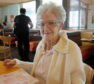 Mum at Village Inn (08/21/15). Click on image to view larger size in a new window.