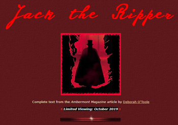 "Jack the Ripper" by Deborah O'Toole can be read online in its entirety for free from now until October 31st.