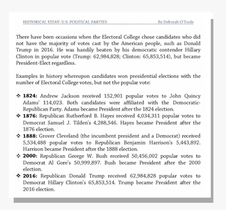 Electoral college snippet from "U.S. Political Parties." Click on image to view larger size in a new window.