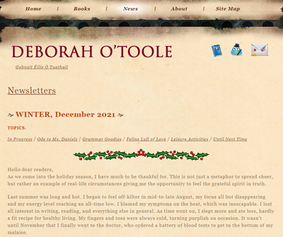 Deborah O'Toole: Newsletter (Winter, December 2021).