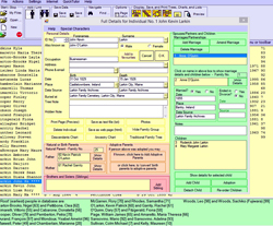 Family tree for the Collective Obsessions Saga (created using Fam-Tree software). Click on image to view larger size in a new window.