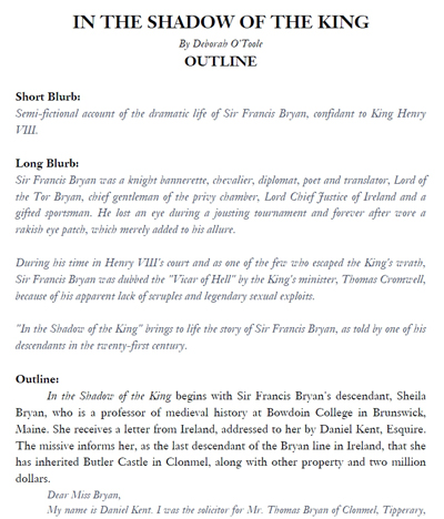 Work in progress: Outline for the upcoming "In the Shadow of the King." Click on image to view larger size in a new window.