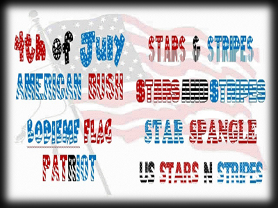 4th of July Fonts. Click on image to view larger size in a new window.