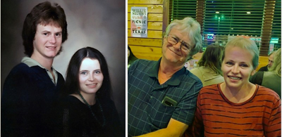 Jerry Dalton with Deborah O'Toole (1983 and 2019, respectively). Click on image to view larger size in a new window.