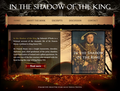 Official website for "In the Shadow of the King" by Deborah O'Toole. Click on image to view larger size in a new window.