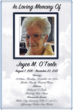 Program for Mum's funeral service. Click on image to view larger size in a new window.