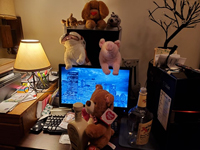 Stuffed animals at play. Click on image to view larger size in a new window.
