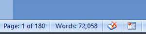 Current page and word count for "In the Shadow of the King."