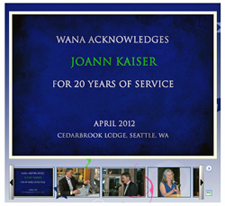 WANA honors JoAnn Kaiser for 20 years of service.