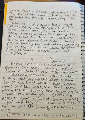 Handwriting sample from "Blood & Soul." Click on image to view larger size in a new window.