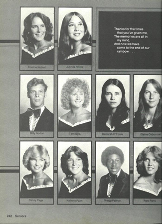 Page from the yearbook of my senior year at Wooster High School in Reno, Nevada. Click on image to view larger size in a new window.